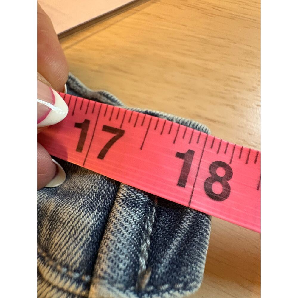 Maniere De Voir Curved Contour Panel Denim Jeans Blue Streetwear Cyber Y2K - Picture 9 of 11